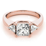 Timeless Princess Diamond Three Stone Ring in 10K/14K gold and platinum with certified lab-grown or natural diamonds
