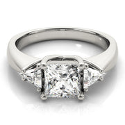 Timeless Princess Diamond Three Stone Ring in 10K/14K gold and platinum with certified lab-grown or natural diamonds