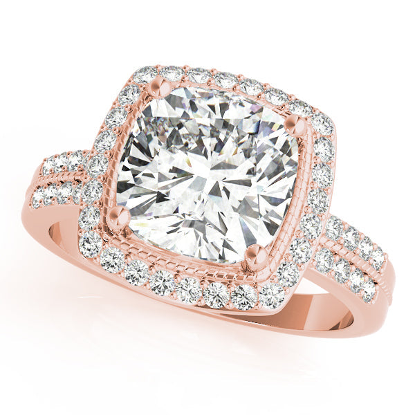 Elegant Color Rings Cushion Diamond Engagement Ring in 10K/14K gold and platinum with certified lab-grown or natural diamonds