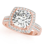Elegant Color Rings Cushion Diamond Engagement Ring in 10K/14K gold and platinum with certified lab-grown or natural diamonds