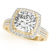 Elegant Color Rings Cushion Diamond Engagement Ring in 10K/14K gold and platinum with certified lab-grown or natural diamonds