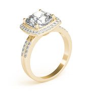 Elegant Color Rings Cushion Diamond Engagement Ring in 10K/14K gold and platinum with certified lab-grown or natural diamonds