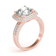 Elegant Color Rings Cushion Diamond Engagement Ring in 10K/14K gold and platinum with certified lab-grown or natural diamonds