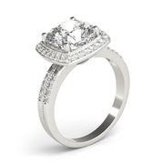 Elegant Color Rings Cushion Diamond Engagement Ring in 10K/14K gold and platinum with certified lab-grown or natural diamonds