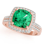 Elegant Color Rings Cushion Diamond Engagement Ring in 10K/14K gold and platinum with certified lab-grown or natural diamonds