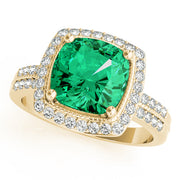 Elegant Color Rings Cushion Diamond Engagement Ring in 10K/14K gold and platinum with certified lab-grown or natural diamonds