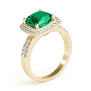 Elegant Color Rings Cushion Diamond Engagement Ring in 10K/14K gold and platinum with certified lab-grown or natural diamonds