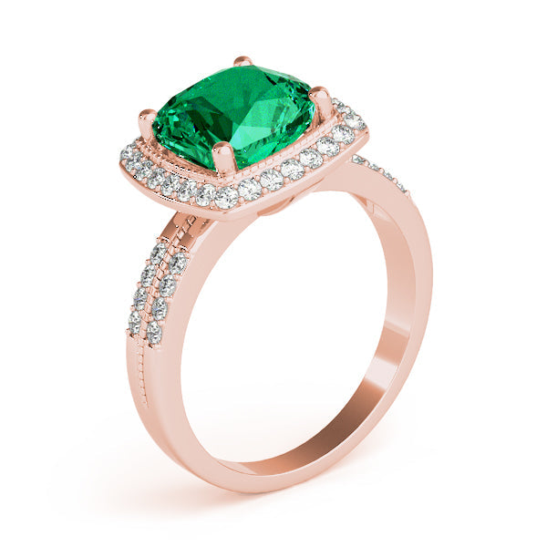 Elegant Color Rings Cushion Diamond Engagement Ring in 10K/14K gold and platinum with certified lab-grown or natural diamonds