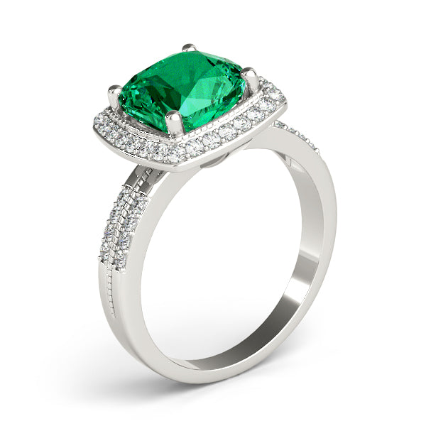 Elegant Color Rings Cushion Diamond Engagement Ring in 10K/14K gold and platinum with certified lab-grown or natural diamonds