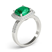 Elegant Color Rings Cushion Diamond Engagement Ring in 10K/14K gold and platinum with certified lab-grown or natural diamonds