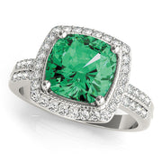 Elegant Color Rings Cushion Diamond Engagement Ring in 10K/14K gold and platinum with certified lab-grown or natural diamonds