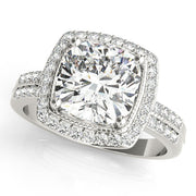Elegant Color Rings Cushion Diamond Engagement Ring in 10K/14K gold and platinum with certified lab-grown or natural diamonds