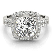 Elegant Color Rings Cushion Diamond Engagement Ring in 10K/14K gold and platinum with certified lab-grown or natural diamonds