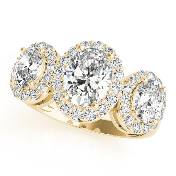 Vintage-Inspired Color Rings Oval Diamond Engagement Ring in 10K/14K gold and platinum with certified lab-grown or natural diamonds