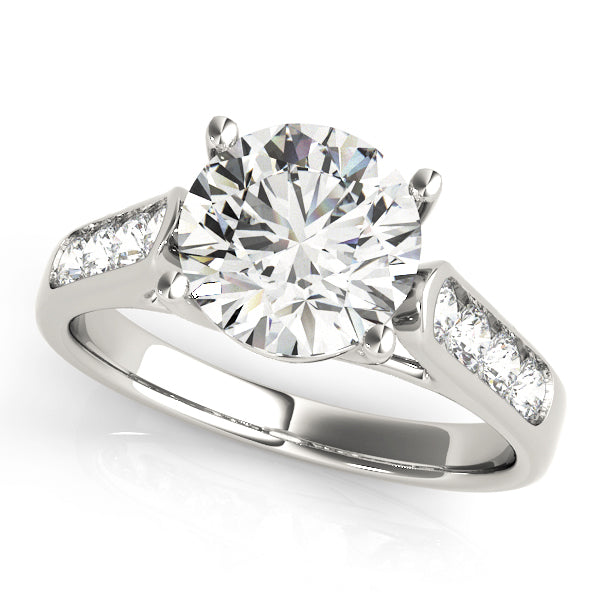 Heirloom Trellis Round Diamond Engagement Ring in 10K/14K gold and platinum with certified lab-grown or natural diamonds