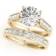 Heirloom Trellis Round Diamond Engagement Ring in 10K/14K gold and platinum with certified lab-grown or natural diamonds
