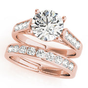 Heirloom Trellis Round Diamond Engagement Ring in 10K/14K gold and platinum with certified lab-grown or natural diamonds