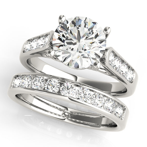 Heirloom Trellis Round Diamond Engagement Ring in 10K/14K gold and platinum with certified lab-grown or natural diamonds