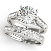 Heirloom Trellis Round Diamond Engagement Ring in 10K/14K gold and platinum with certified lab-grown or natural diamonds