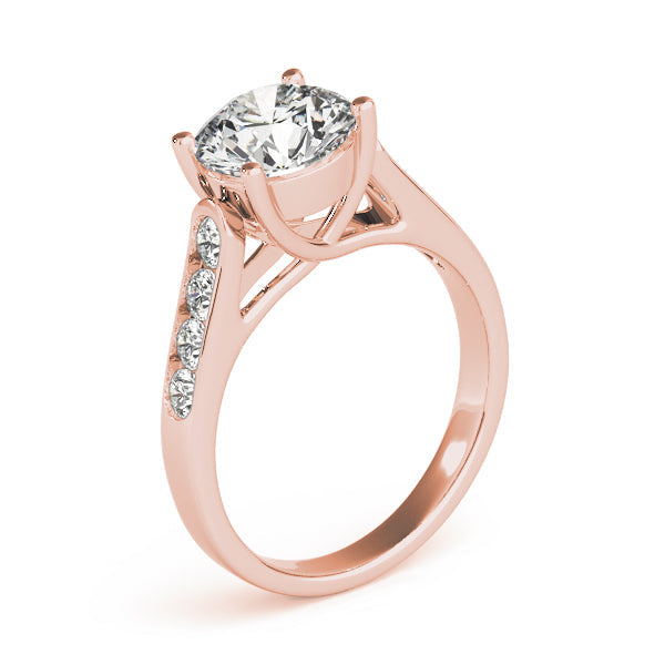 Heirloom Trellis Round Diamond Engagement Ring in 10K/14K gold and platinum with certified lab-grown or natural diamonds