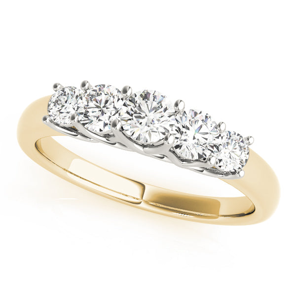 Prong Set Trellis Half Eternity Ring in 10K/14K gold and platinum with certified lab-grown or natural diamonds