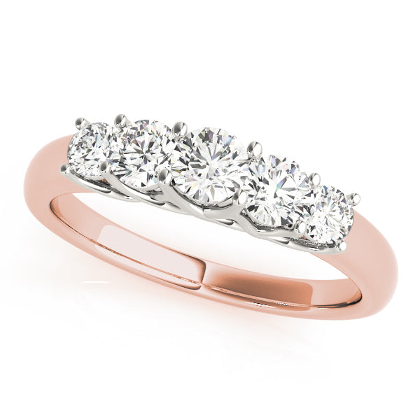 Prong Set Trellis Half Eternity Ring in Gold & Platinum