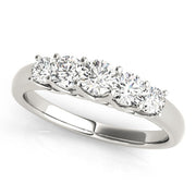 Prong Set Trellis Half Eternity Ring in Gold & Platinum
