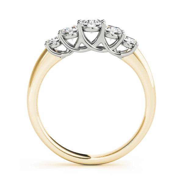 Prong Set Trellis Half Eternity Ring in Gold & Platinum