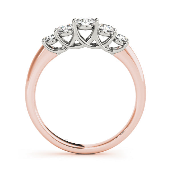 Prong Set Trellis Half Eternity Ring in Gold & Platinum