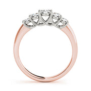 Prong Set Trellis Half Eternity Ring in Gold & Platinum