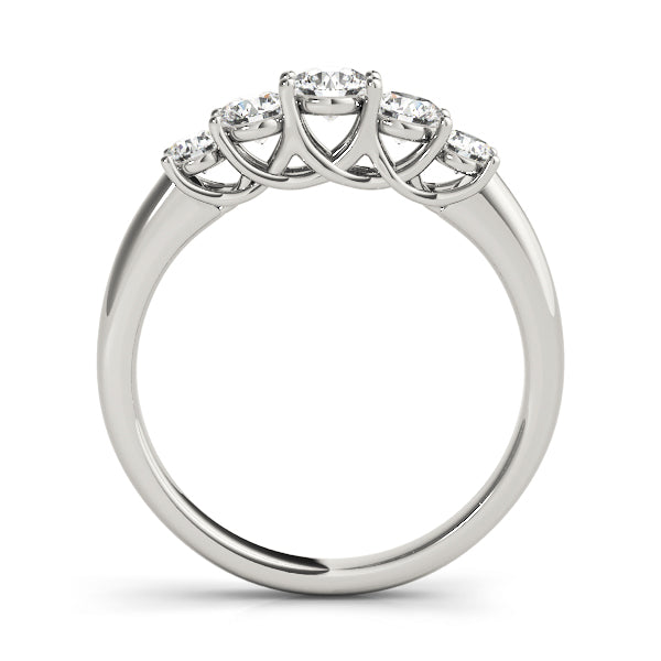Prong Set Trellis Half Eternity Ring in Gold & Platinum