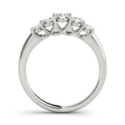 Prong Set Trellis Half Eternity Ring in Gold & Platinum