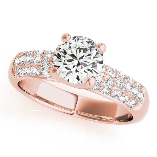 Luxe Pave Round Diamond Engagement Ring in 10K/14K gold and platinum with certified lab-grown or natural diamonds