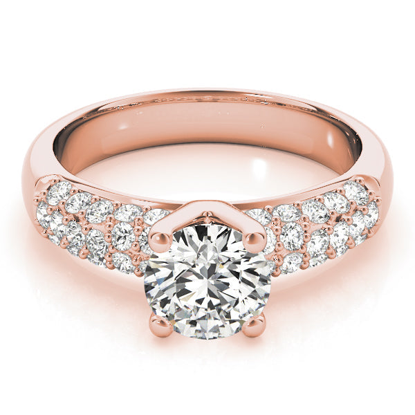 Luxe Pave Round Diamond Engagement Ring in 10K/14K gold and platinum with certified lab-grown or natural diamonds