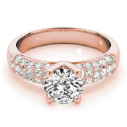 Luxe Pave Round Diamond Engagement Ring in 10K/14K gold and platinum with certified lab-grown or natural diamonds