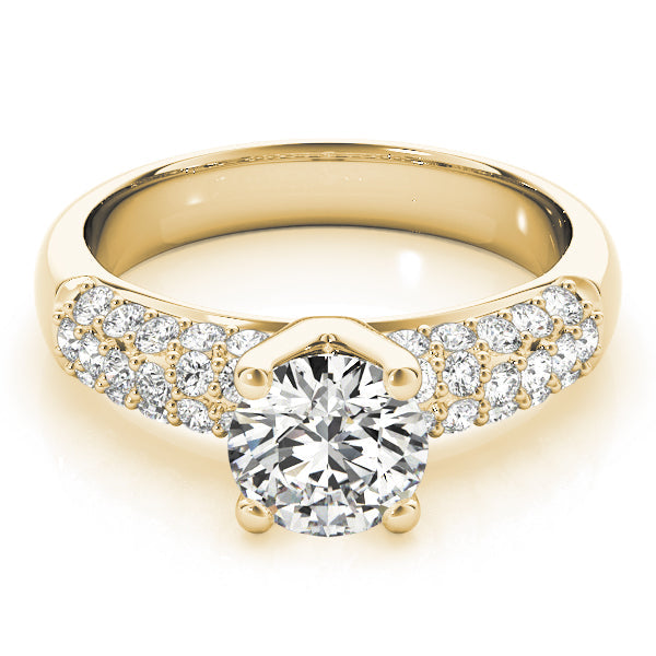 Luxe Pave Round Diamond Engagement Ring in 10K/14K gold and platinum with certified lab-grown or natural diamonds