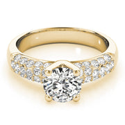 Luxe Pave Round Diamond Engagement Ring in 10K/14K gold and platinum with certified lab-grown or natural diamonds