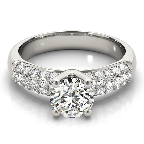 Luxe Pave Round Diamond Engagement Ring in 10K/14K gold and platinum with certified lab-grown or natural diamonds