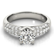 Luxe Pave Round Diamond Engagement Ring in 10K/14K gold and platinum with certified lab-grown or natural diamonds