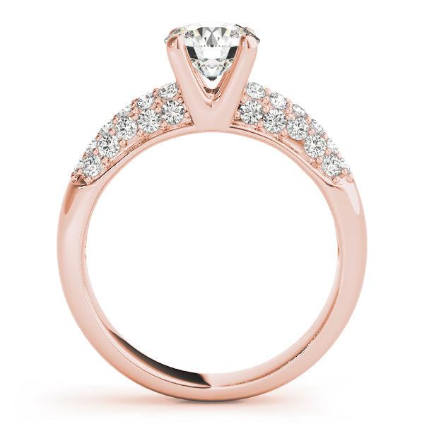 Luxe Pave Round Diamond Engagement Ring in 10K/14K gold and platinum with certified lab-grown or natural diamonds