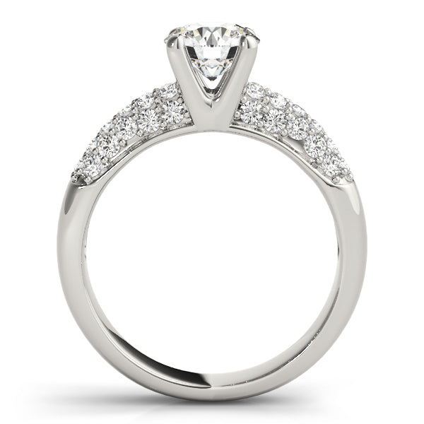 Luxe Pave Round Diamond Engagement Ring in 10K/14K gold and platinum with certified lab-grown or natural diamonds