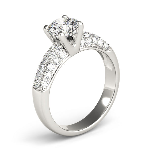 Luxe Pave Round Diamond Engagement Ring in 10K/14K gold and platinum with certified lab-grown or natural diamonds