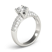 Luxe Pave Round Diamond Engagement Ring in 10K/14K gold and platinum with certified lab-grown or natural diamonds