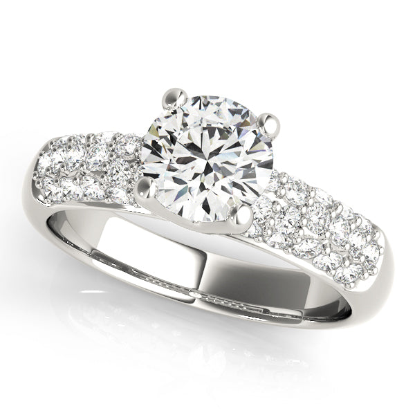 Luxe Pave Round Diamond Engagement Ring in 10K/14K gold and platinum with certified lab-grown or natural diamonds