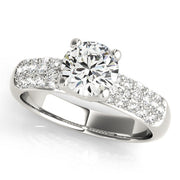 Luxe Pave Round Diamond Engagement Ring in 10K/14K gold and platinum with certified lab-grown or natural diamonds