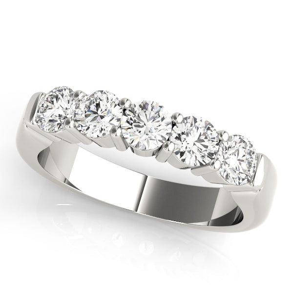 Prong Set Half Eternity Ring in Gold & Platinum