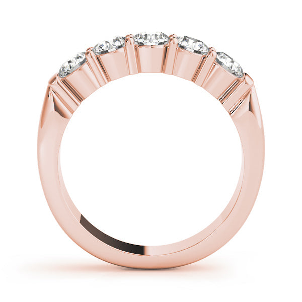 Prong Set Half Eternity Ring in Gold & Platinum