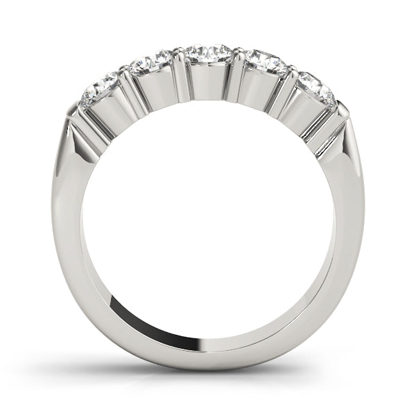 Prong Set Half Eternity Ring in Gold & Platinum