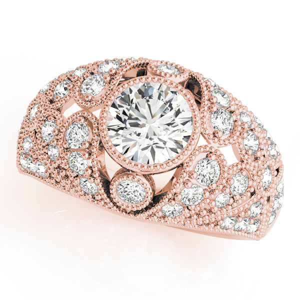 Iconic Antique Round Diamond Engagement Ring in 10K/14K gold and platinum with certified lab-grown or natural diamonds