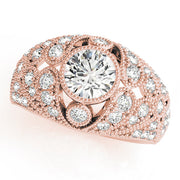 Iconic Antique Round Diamond Engagement Ring in 10K/14K gold and platinum with certified lab-grown or natural diamonds